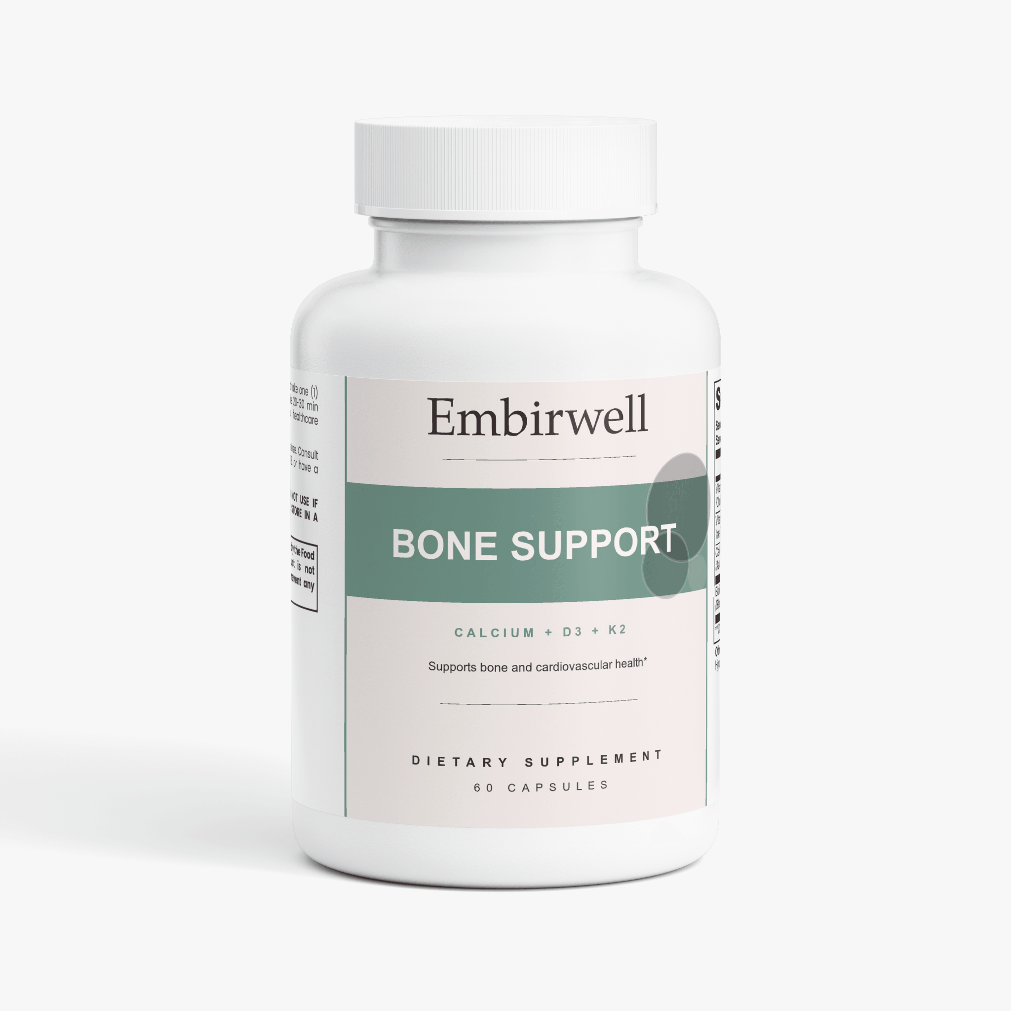 Embirwell Bone Support bottle shown from the front
