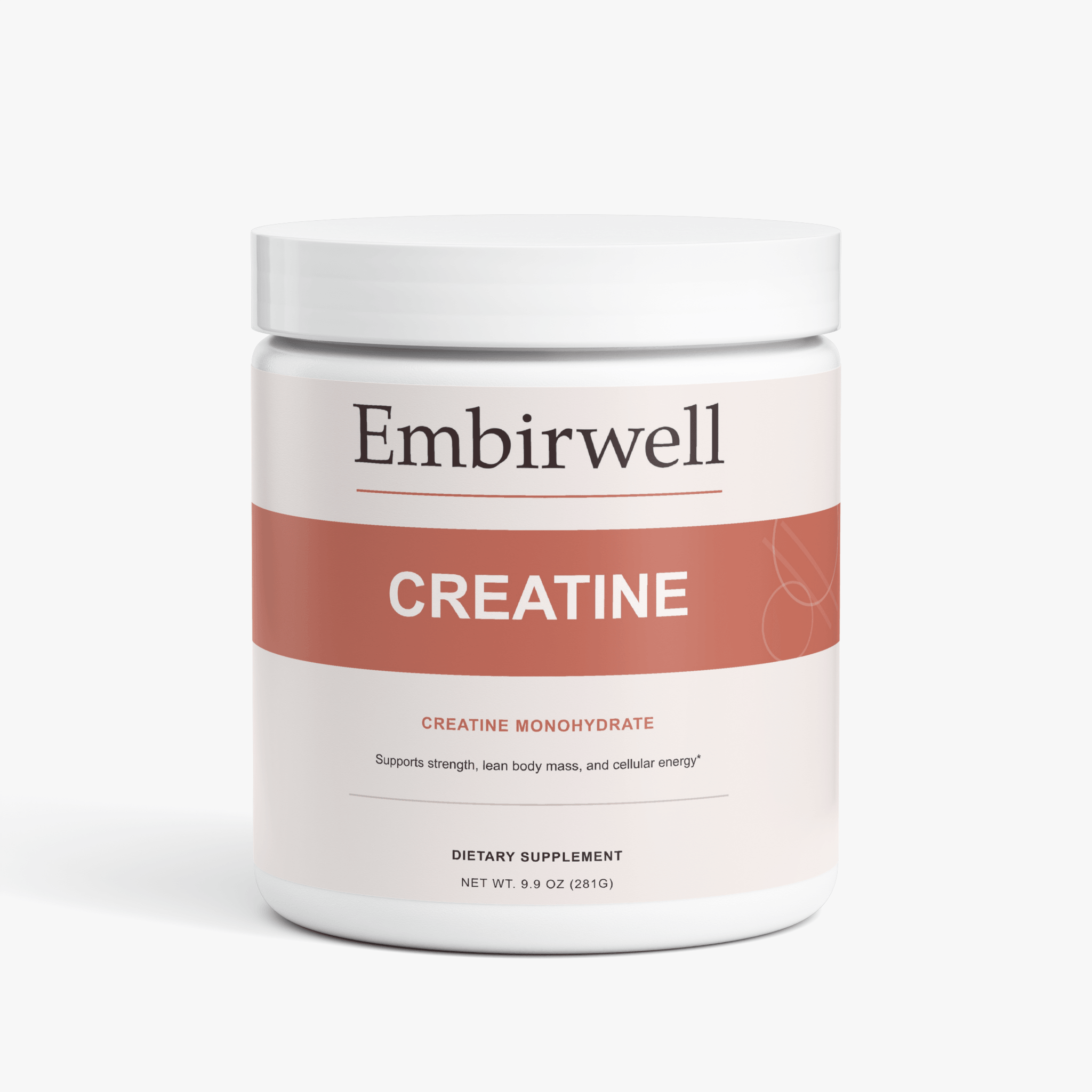 Embirwell Creatine tub shown from the front