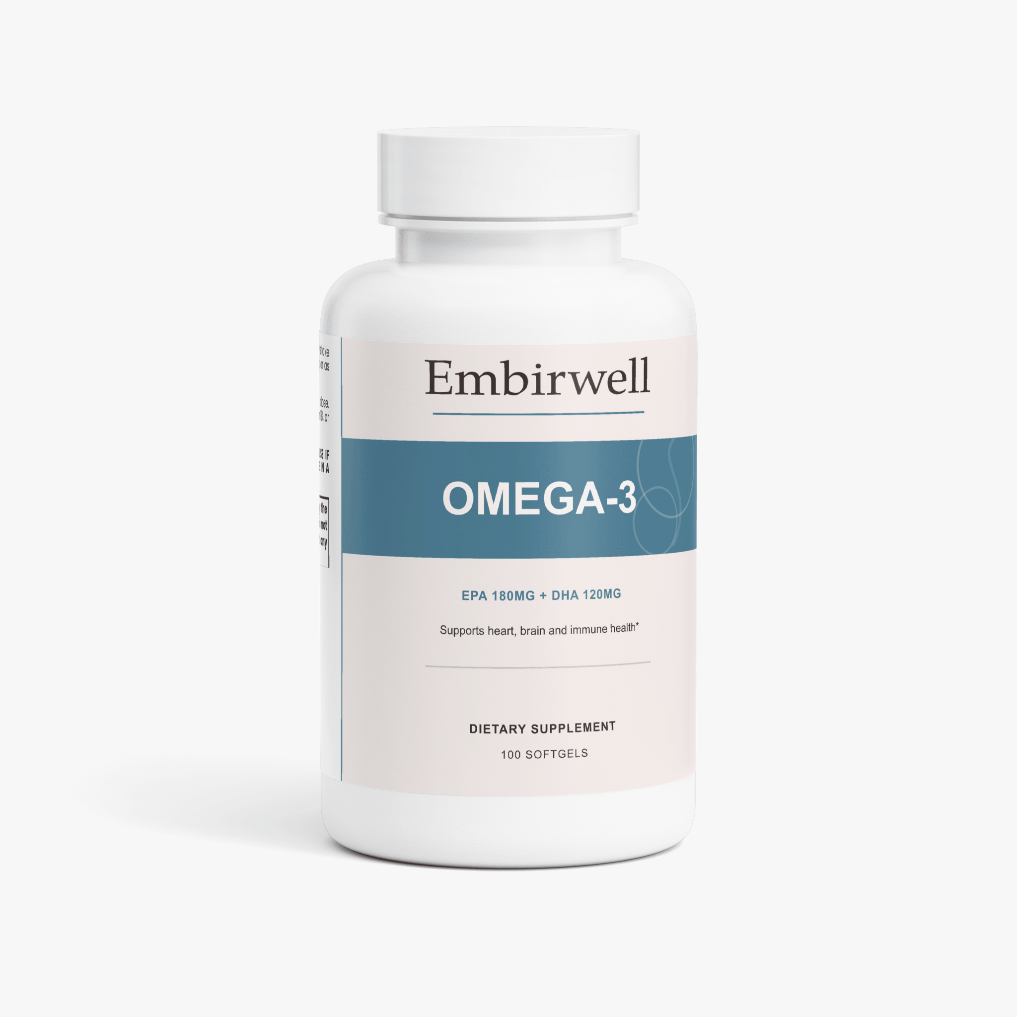 Embirwell Omega-3 bottle shown from the front